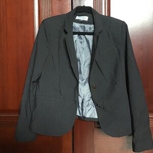 PETITE CALVIN KLEIN DARK GRAY BLAZER